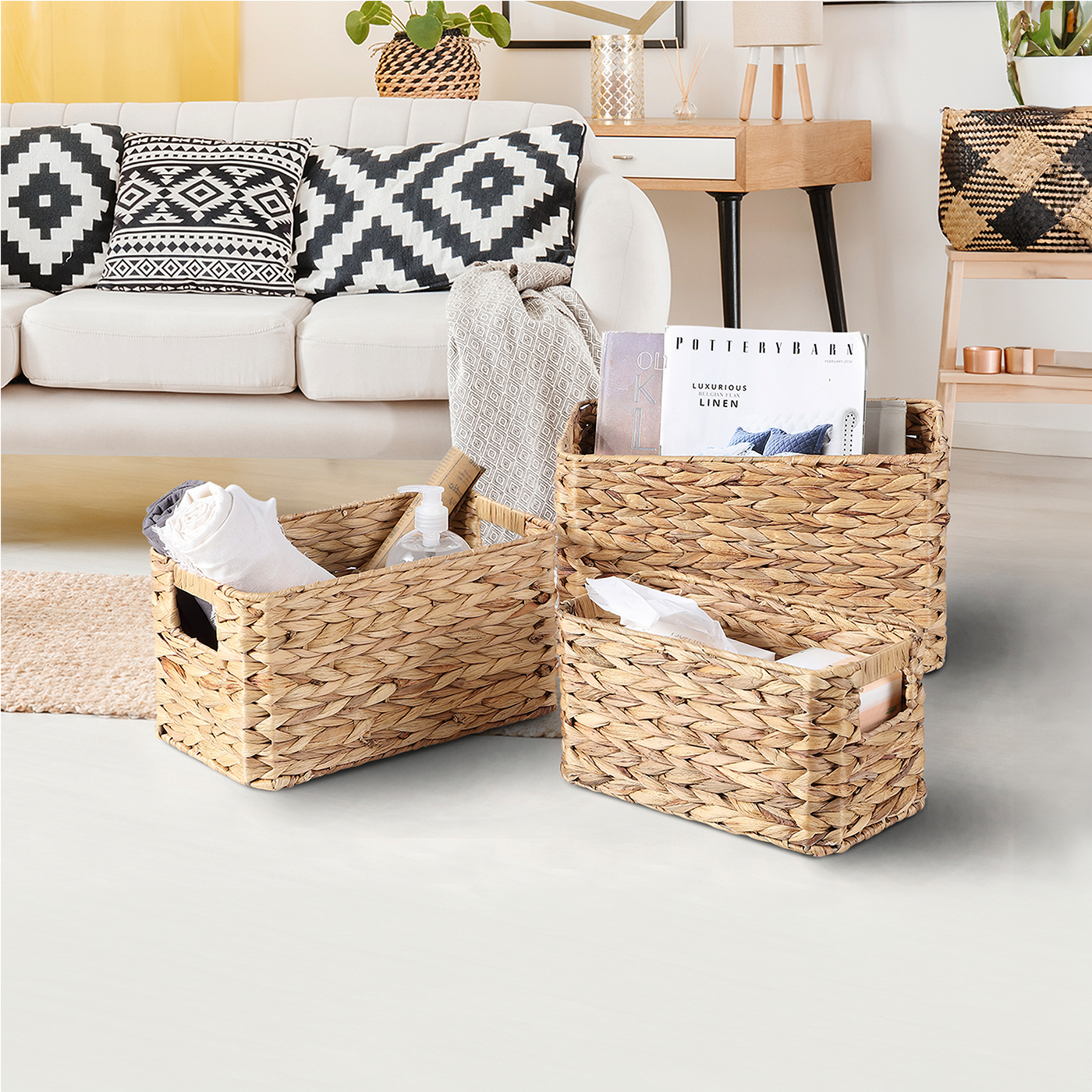 Deep Water Hyacinth Storage Basket - 3 Sizes