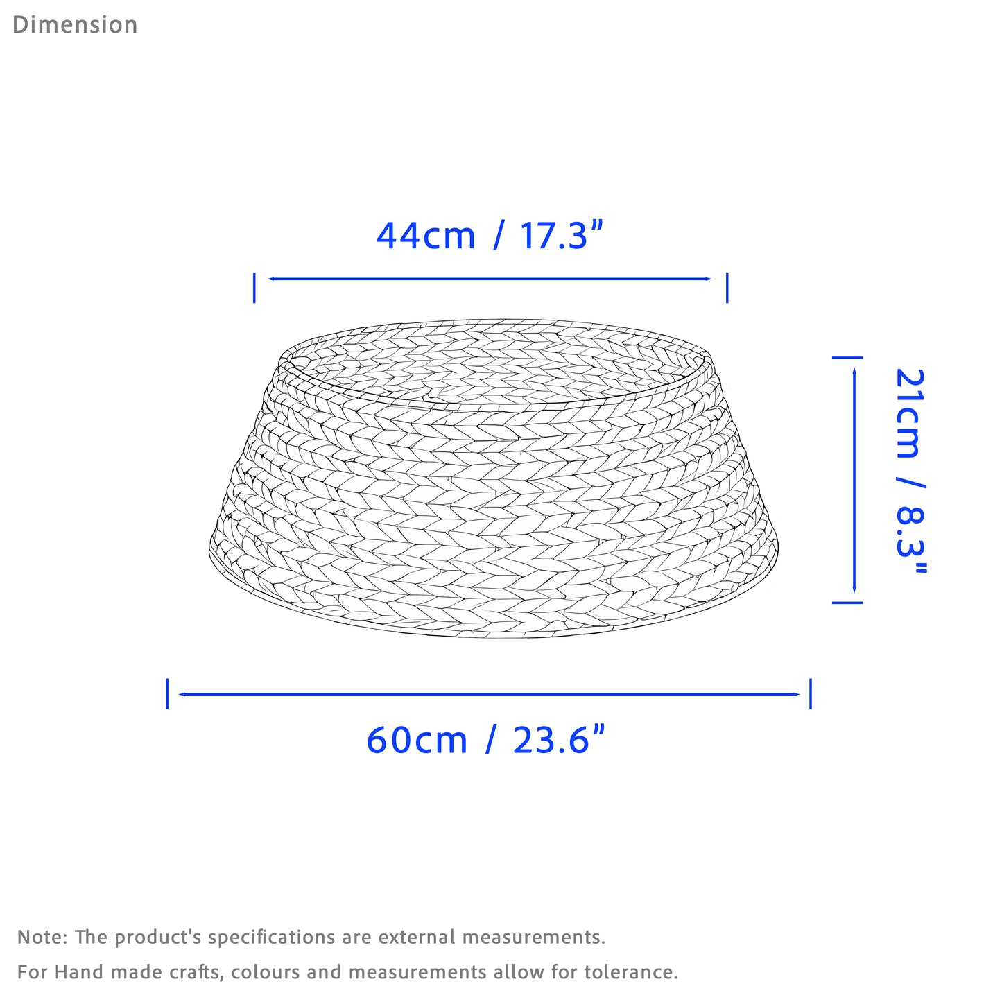 2-Panel Detachable Water Hyacinth Christmas Tree Skirt
