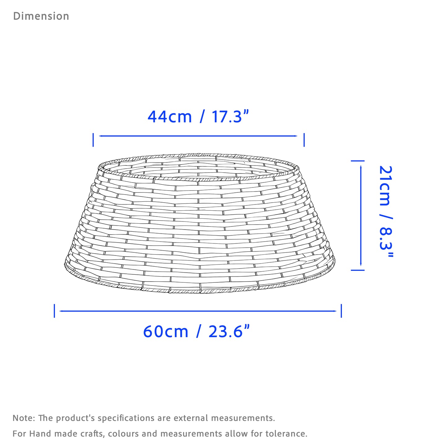 2-Panel Natural Wash Detachable Wicker Christmas Tree Skirt