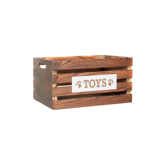 Dog Toy Storage Box Wooden Crate - 3 Sizes