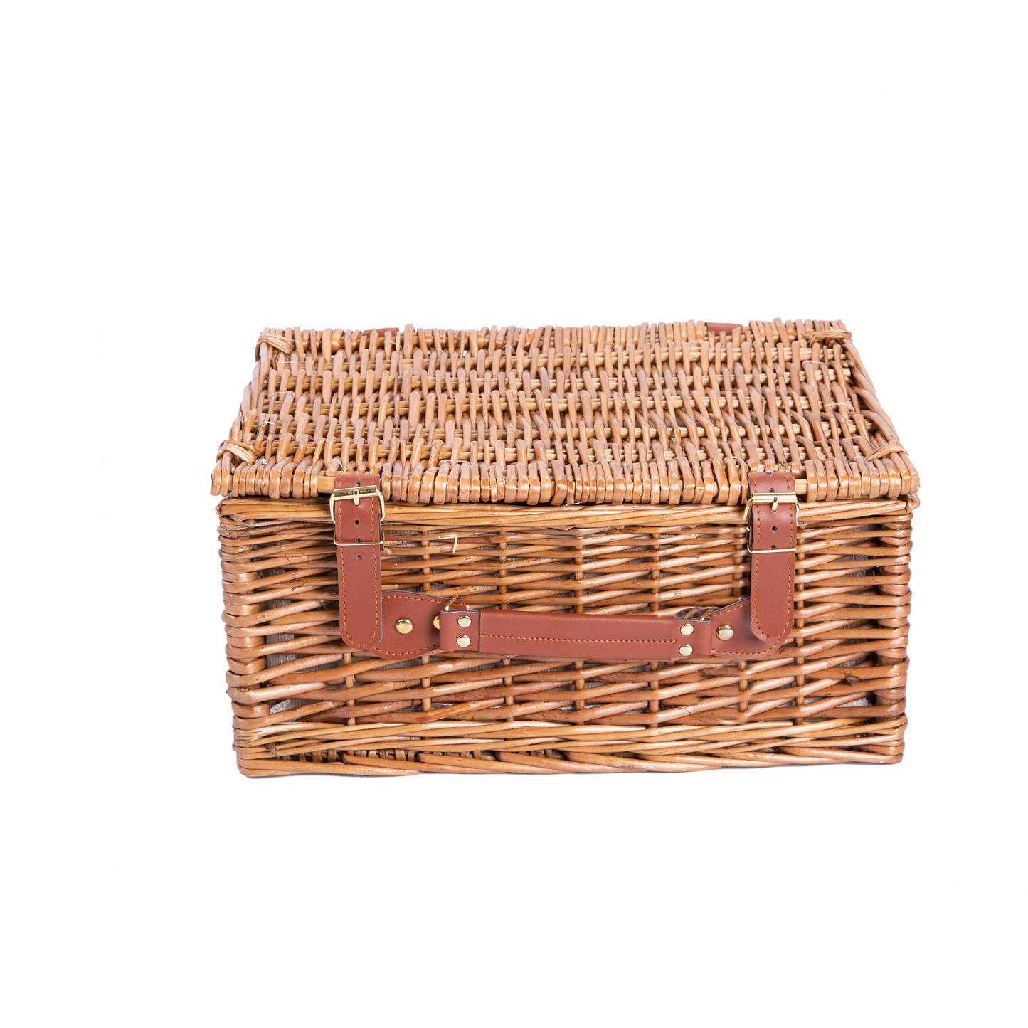 Double Steamed Picnic Wicker Hamper Basket - 2 Person / 4 Person