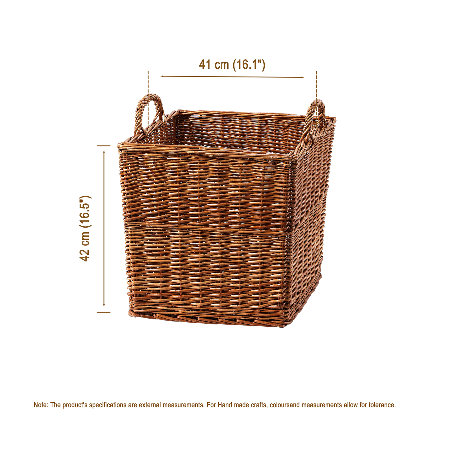Double Steamed Square Wicker Log Basket