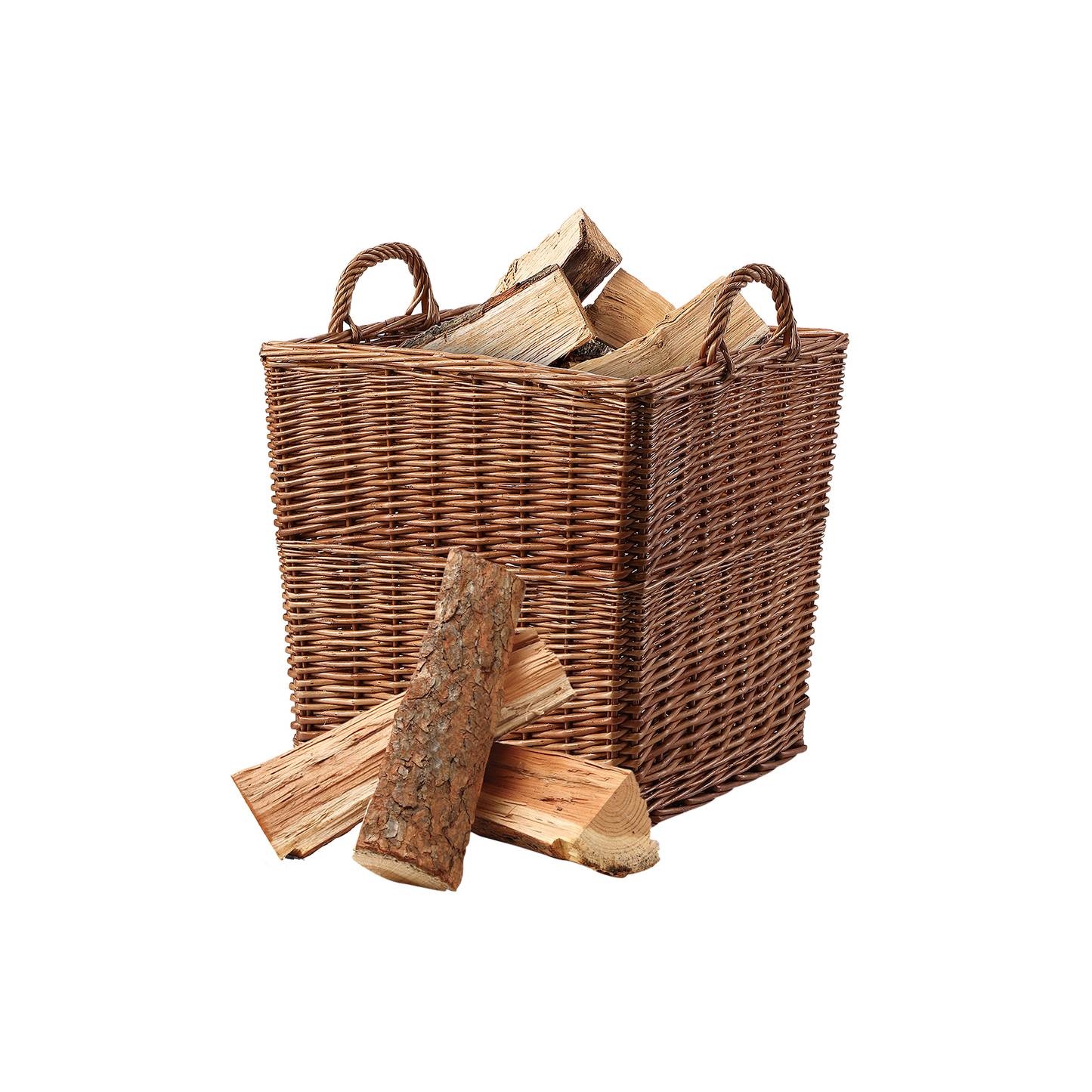 Double Steamed Square Wicker Log Basket