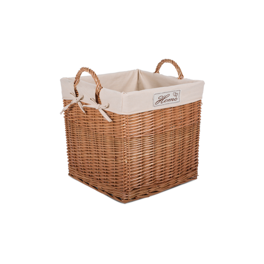 Double Steamed Square Wicker Storage Laundry Basket