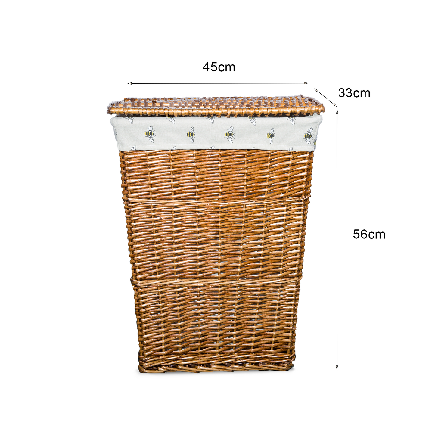 Double Steamed Tapered Wicker Laundry Basket with Lining
