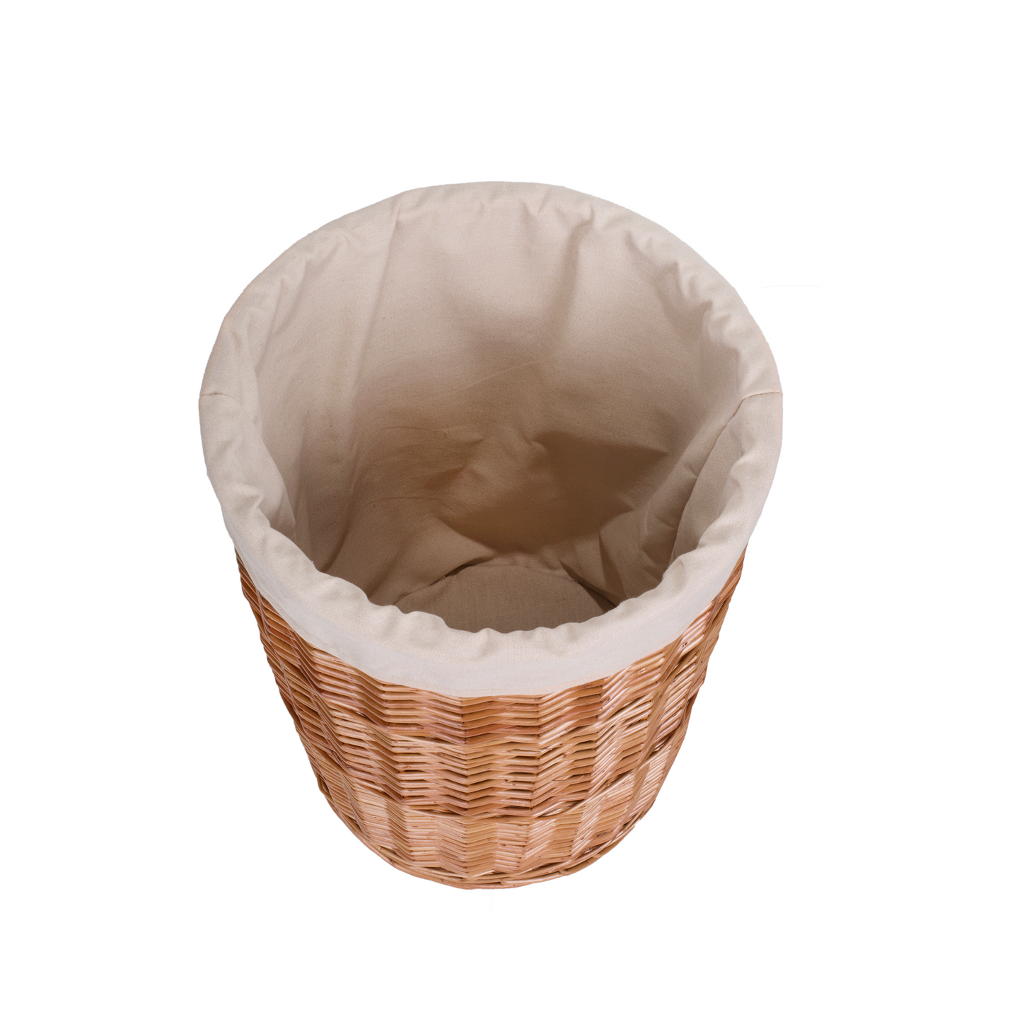 Double Steamed Round Wicker Laundry Basket with Lining - 2 Sizes