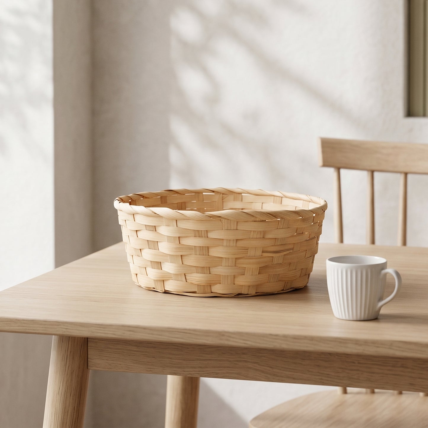 25cm Round Bamboo Packing Basket Tray