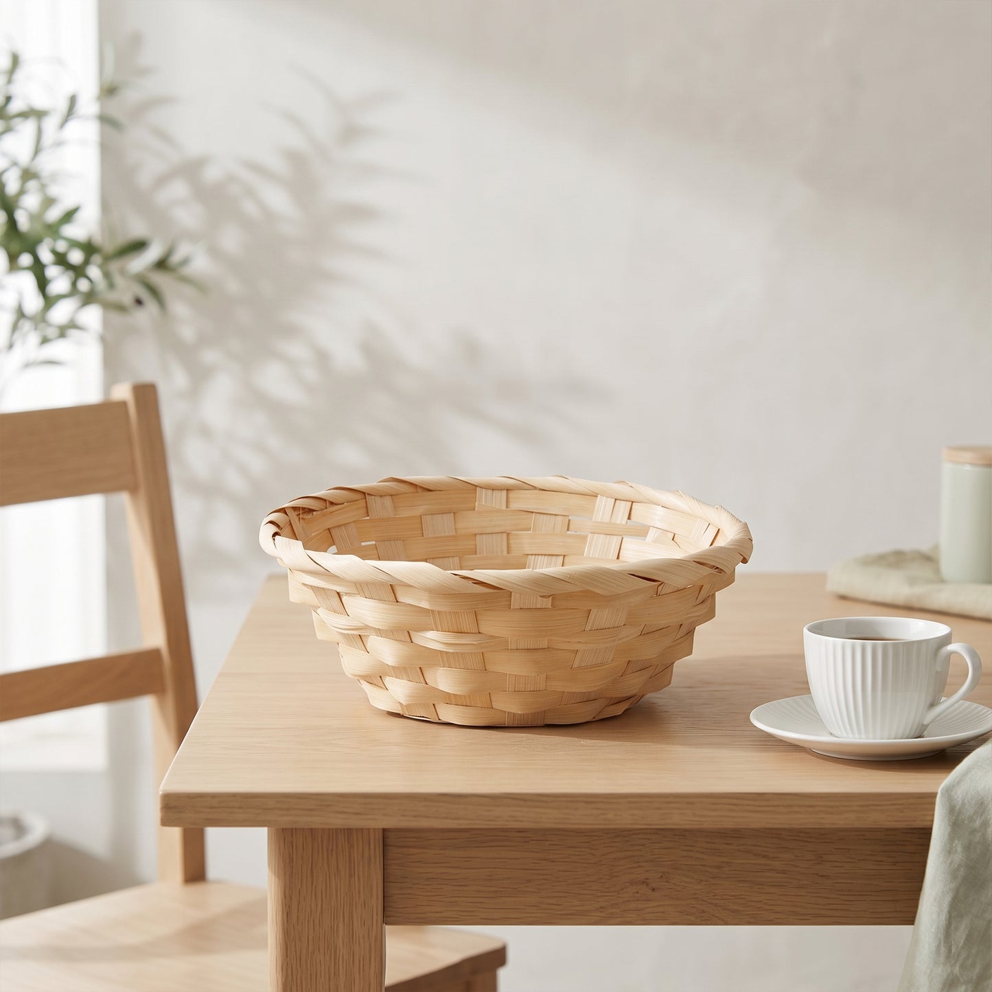 20cm Round Bamboo Packing Basket Tray
