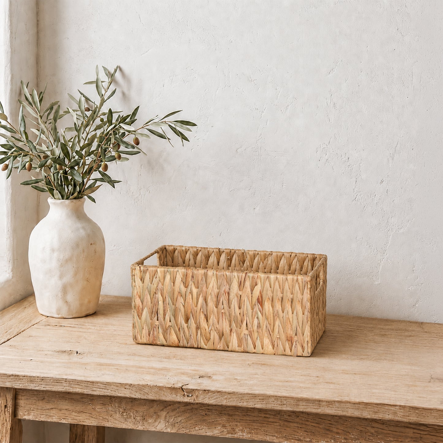 Water Hyacinth Rectangular Storage Basket - 3 Sizes