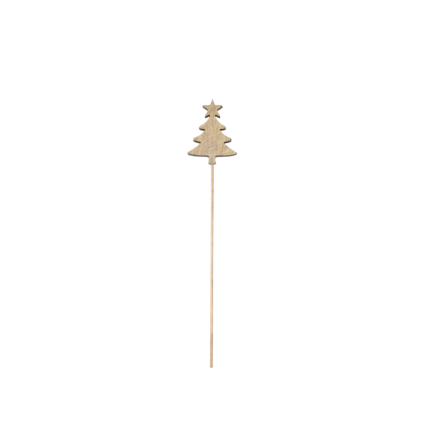 Set 10 Wooden Christmas Tree Stick Decorations - Gold / Red / White