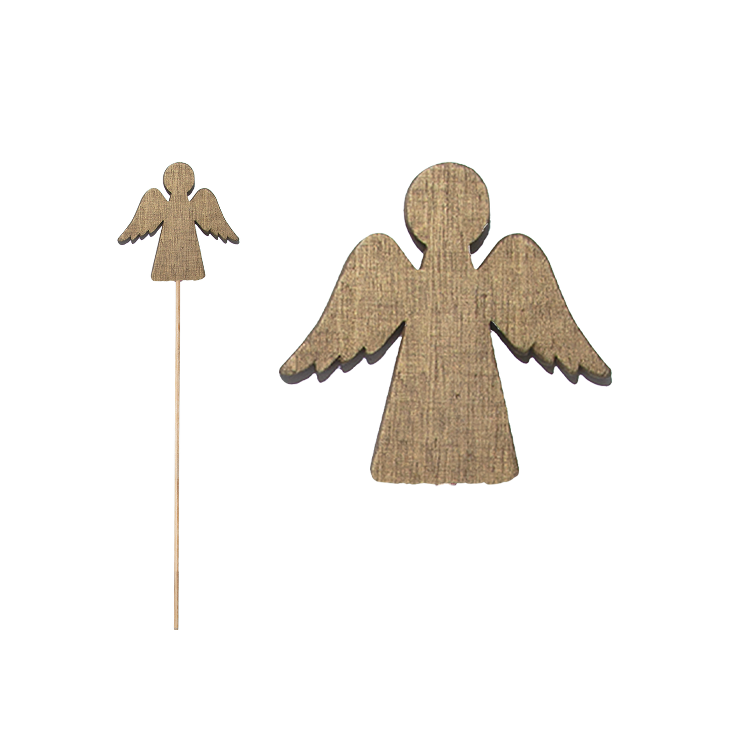 Set 10 Wooden Angel Stick Decorations - Gold / Red / White