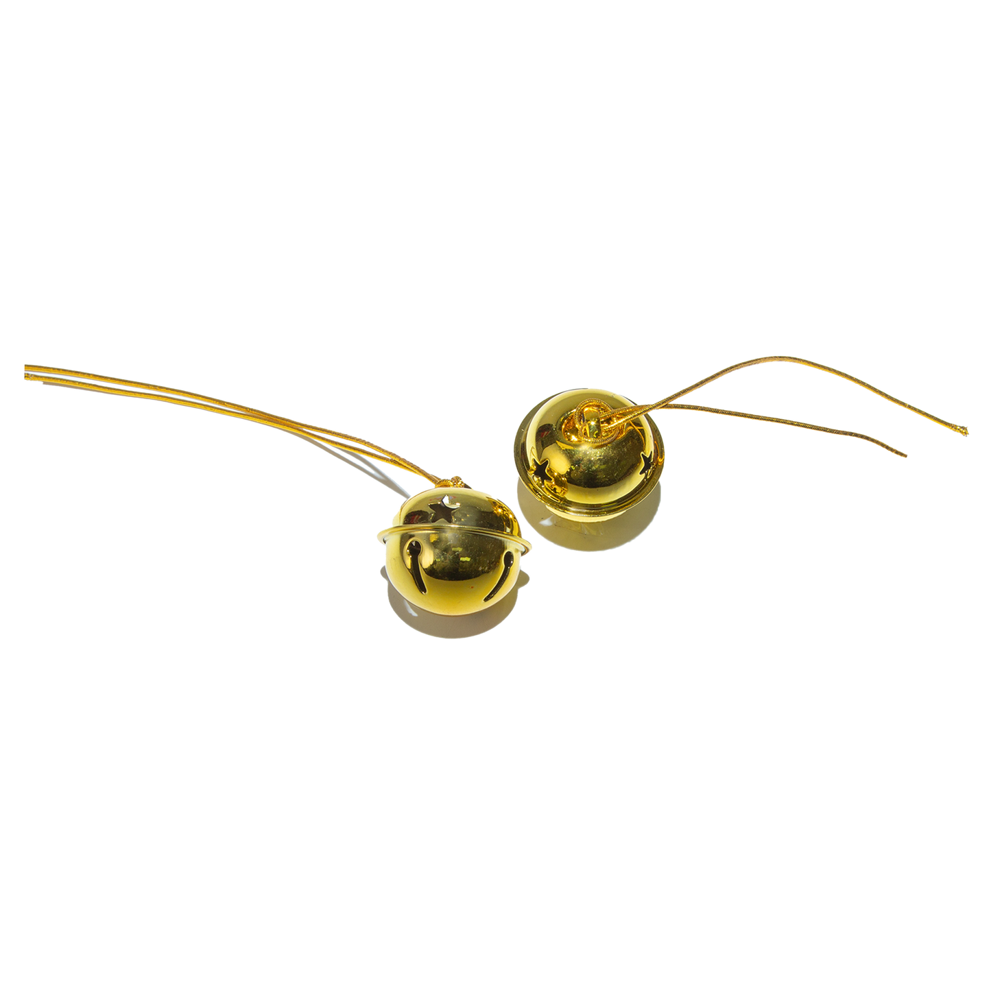 Set 10 Hanging Gold Jingle Bell Decorations