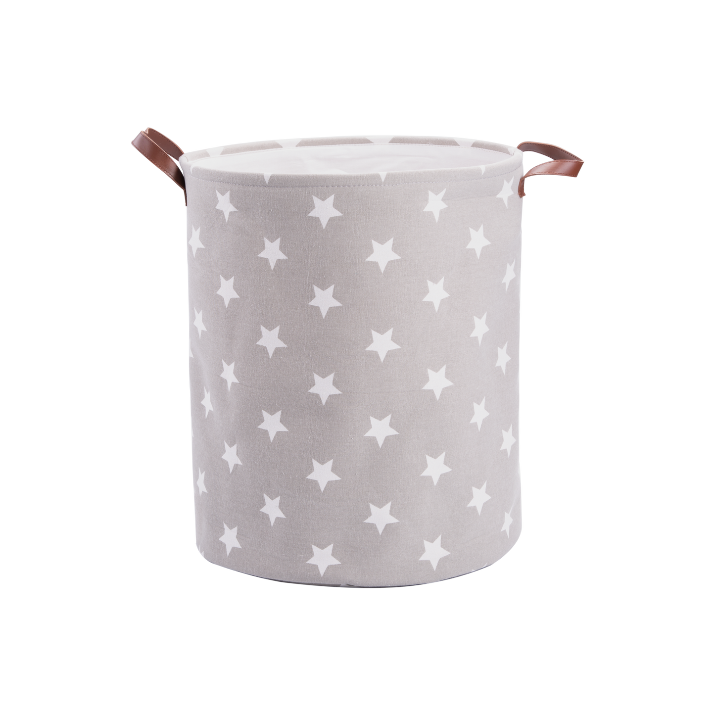 Grey Round Star Pattern Laundry Bag with Lining