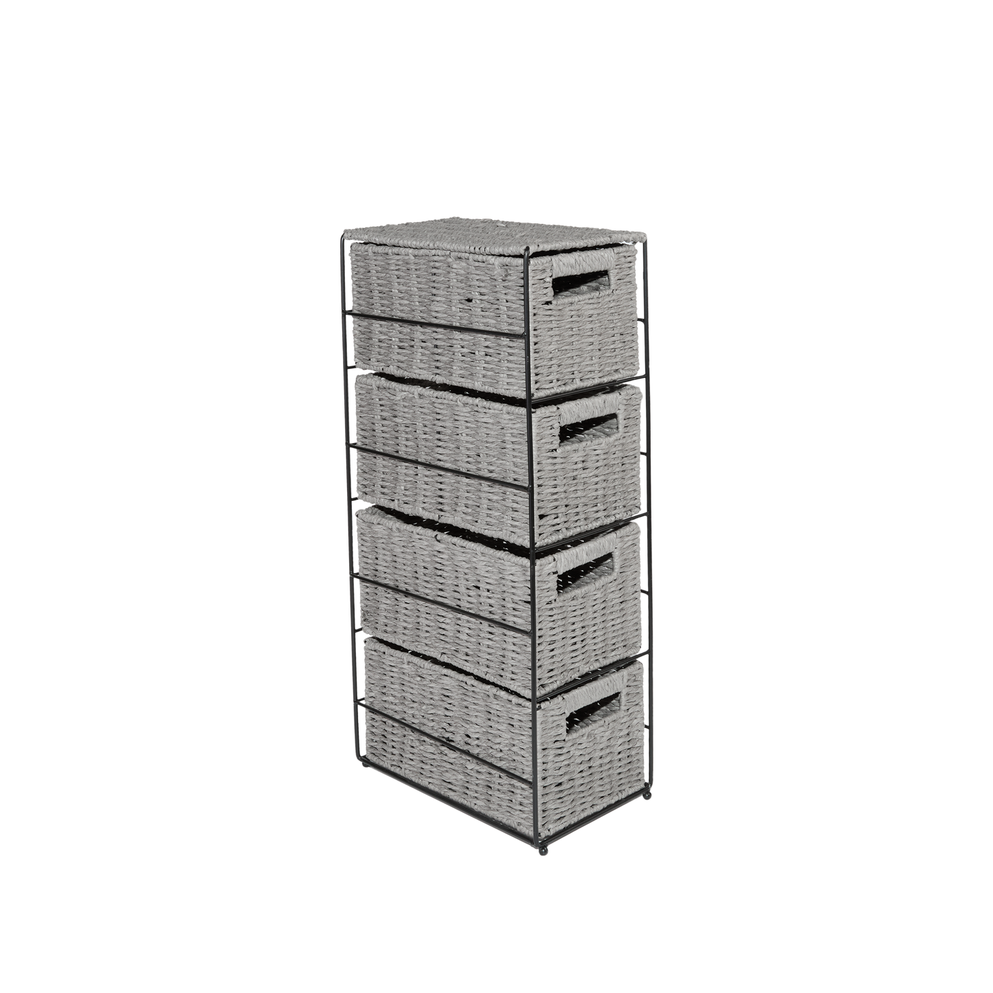 Grey Seagrass 4 Drawers Storage Unit