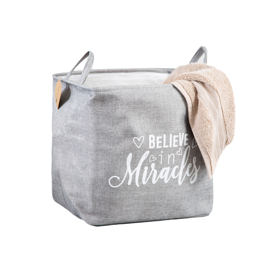Grey Square Laundry Basket with Lining