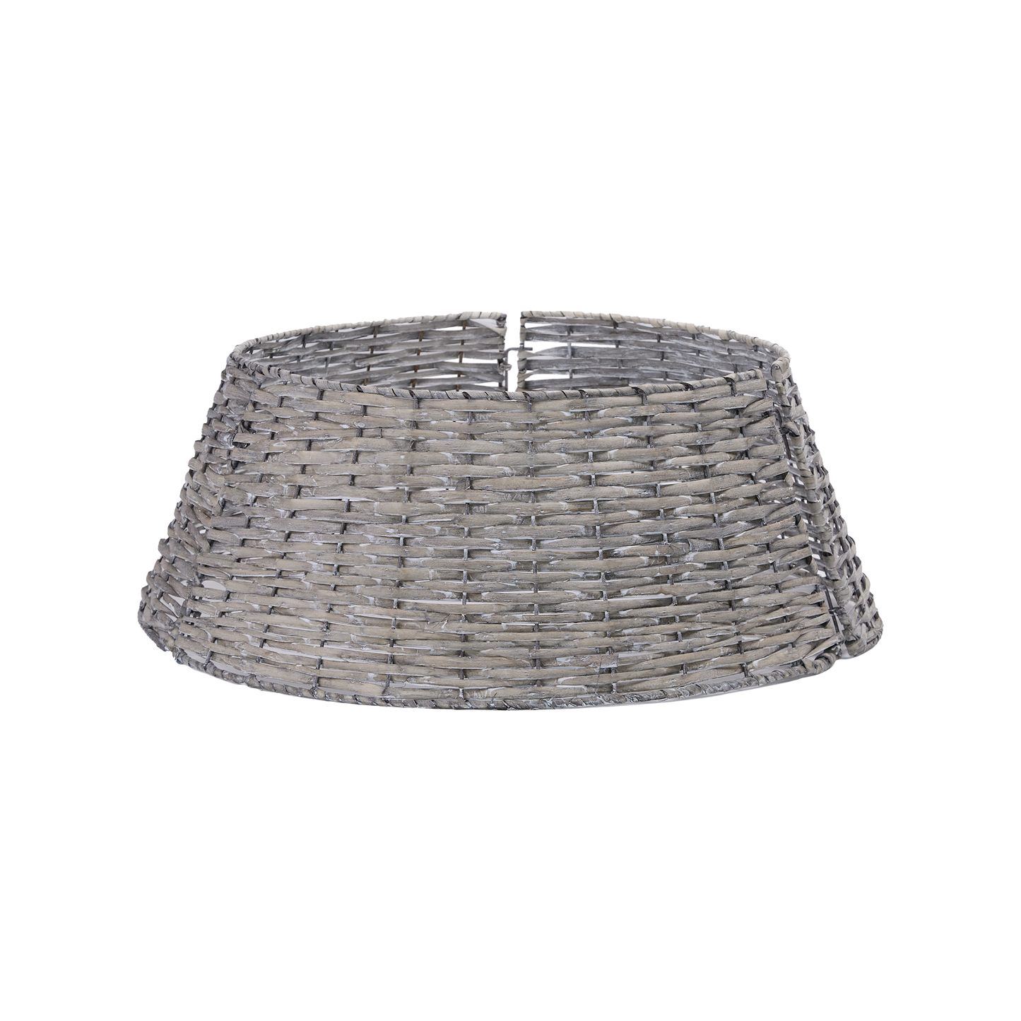 Grey Wash Detachable Wicker Christmas Tree Skirt