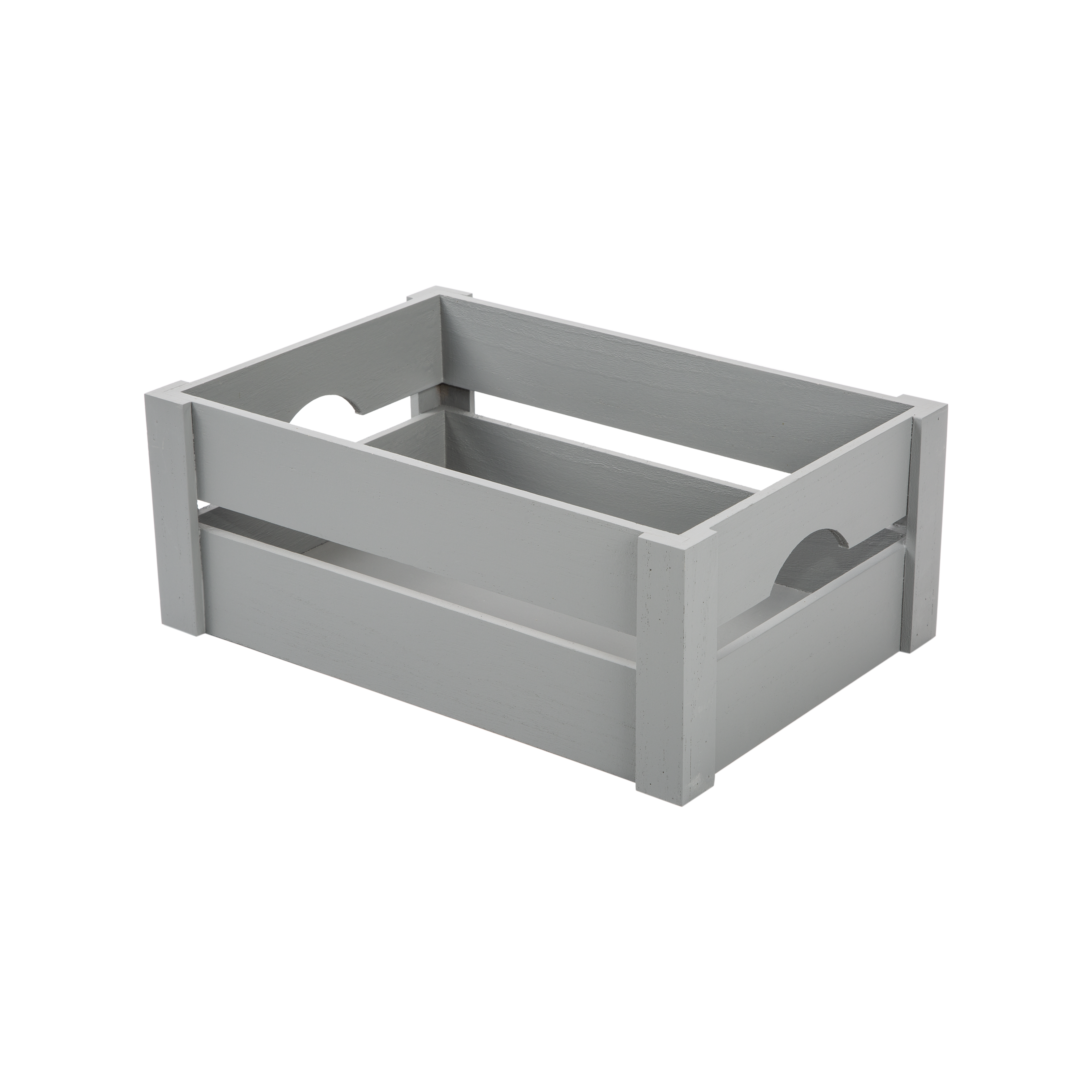 Grey Wooden Crate with Handle - 3 Sizes