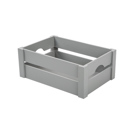 Grey Wooden Crate with Handle