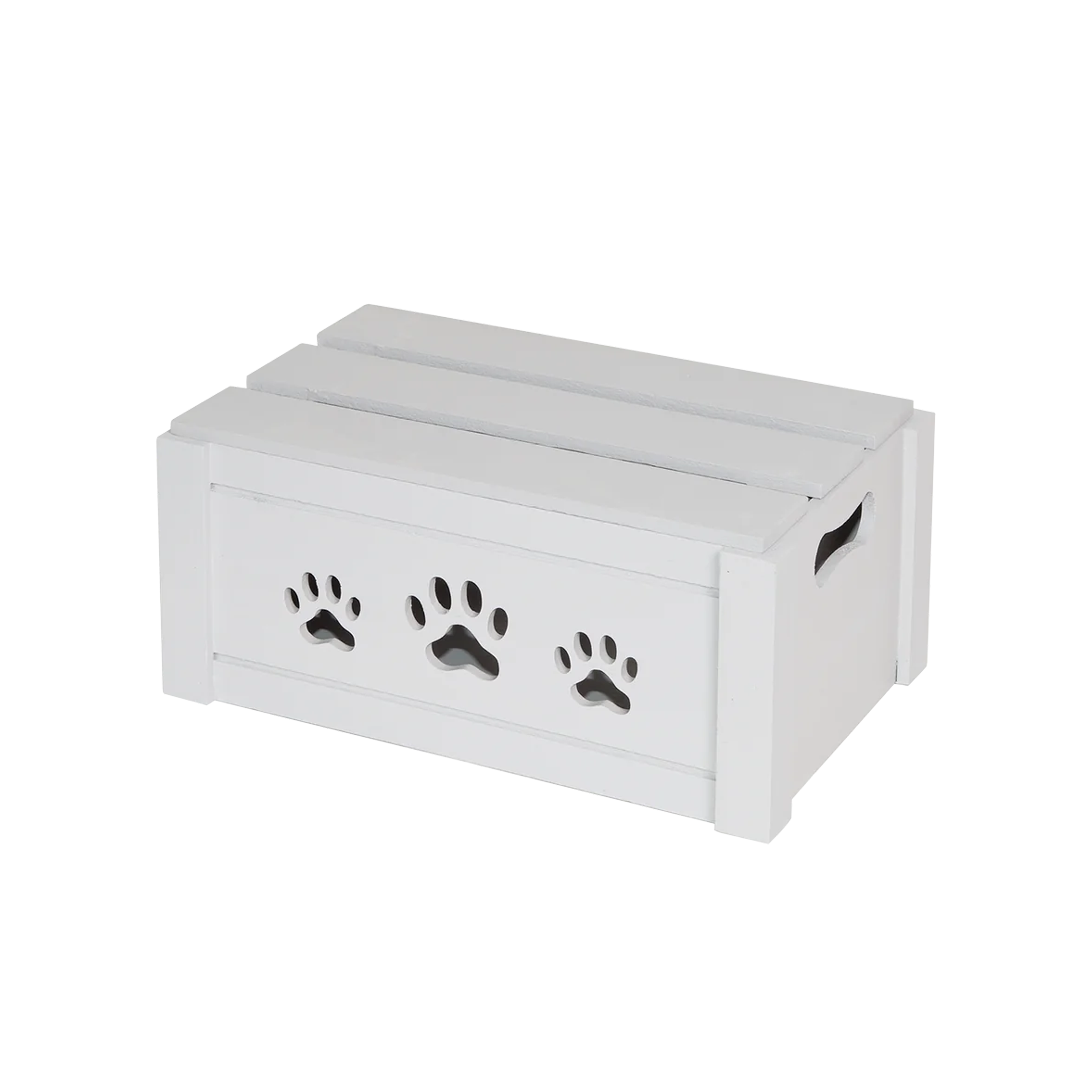 Grey Wooden Dog Toy Storage Box with Lid - 3 Sizes