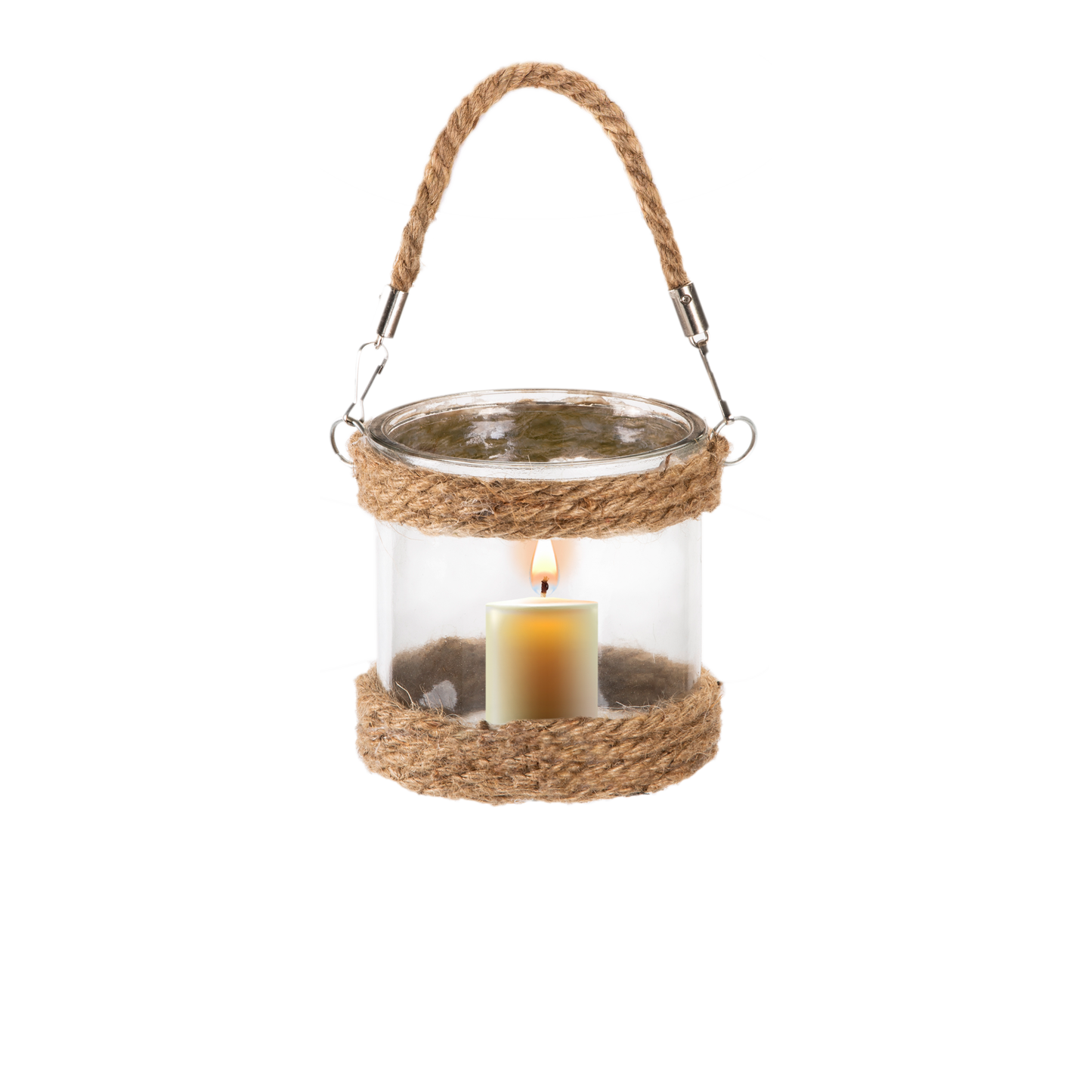 Hanging Glass Candle Holder with Rope
