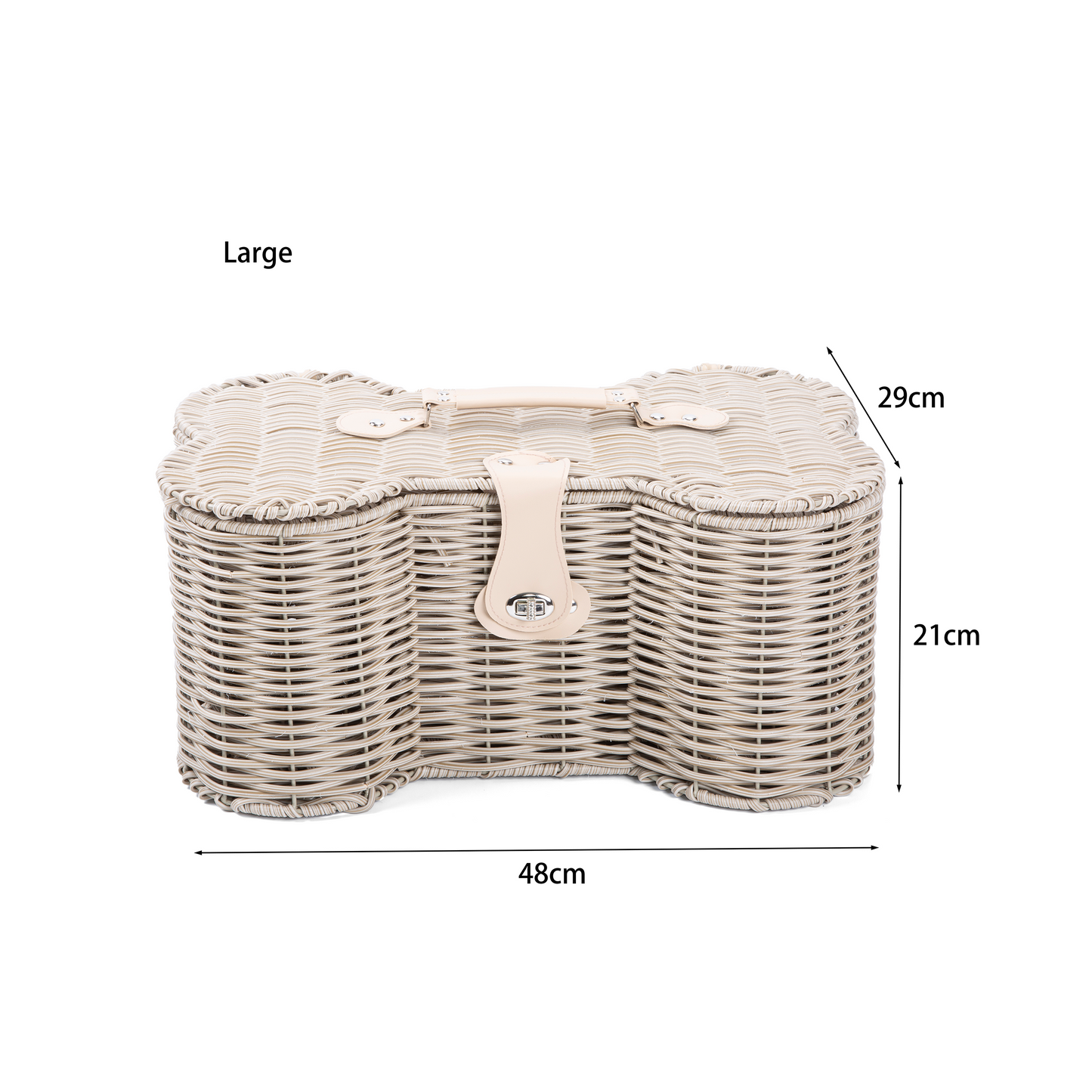 Ivory Faux Wicker Bone-Shaped Hamper Basket - 2 Sizes