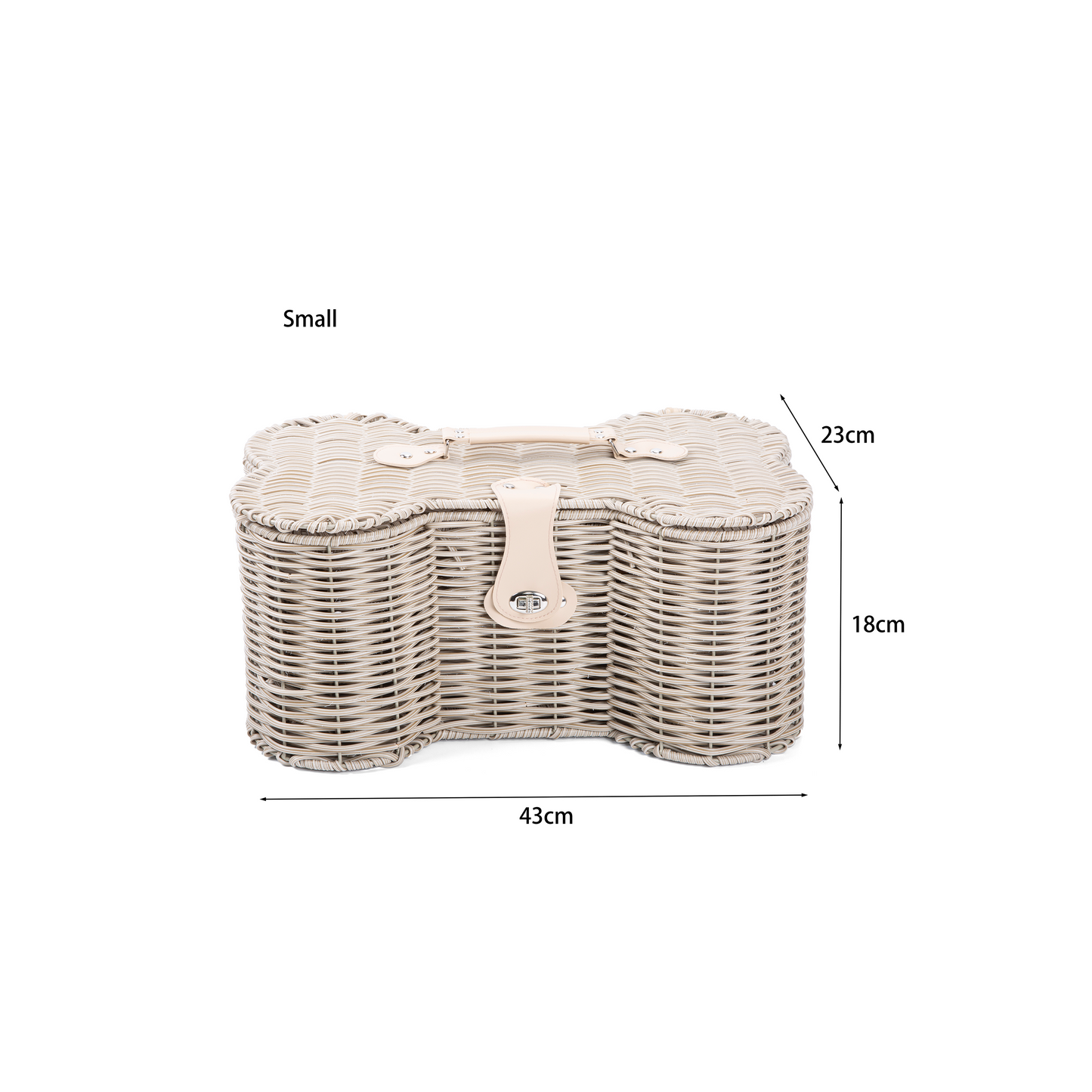 Ivory Faux Wicker Bone-Shaped Hamper Basket - 2 Sizes