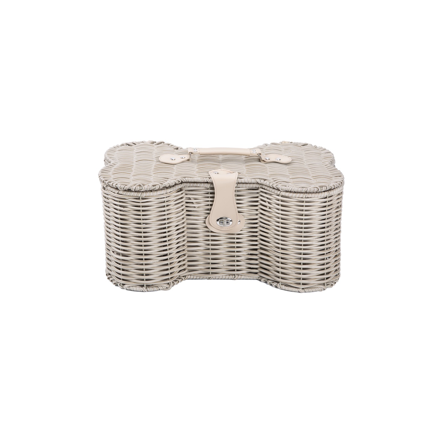 Ivory Faux Wicker Bone-Shaped Hamper Basket - 2 Sizes