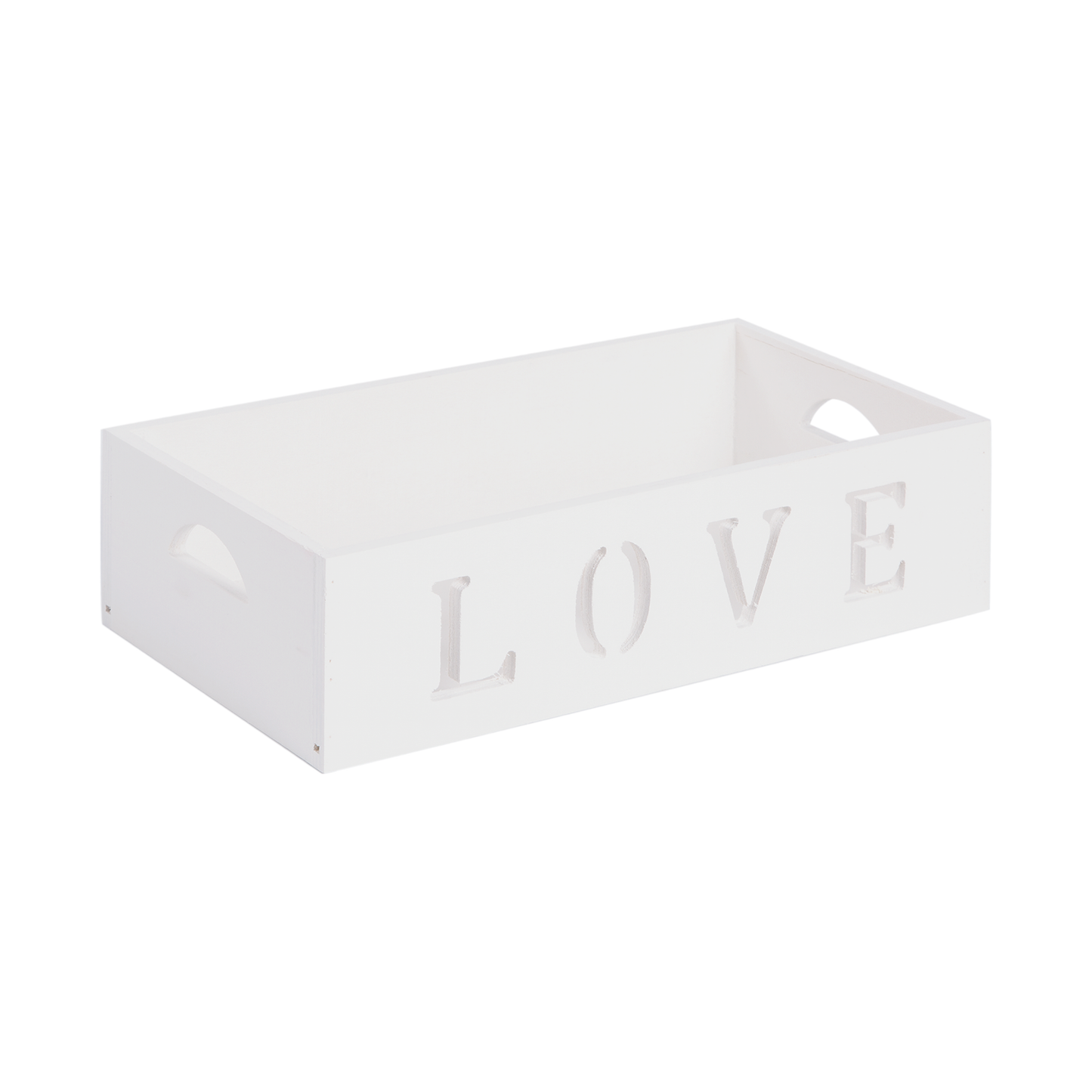 LOVE Featured Wooden Crate Display Tray - Grey / White