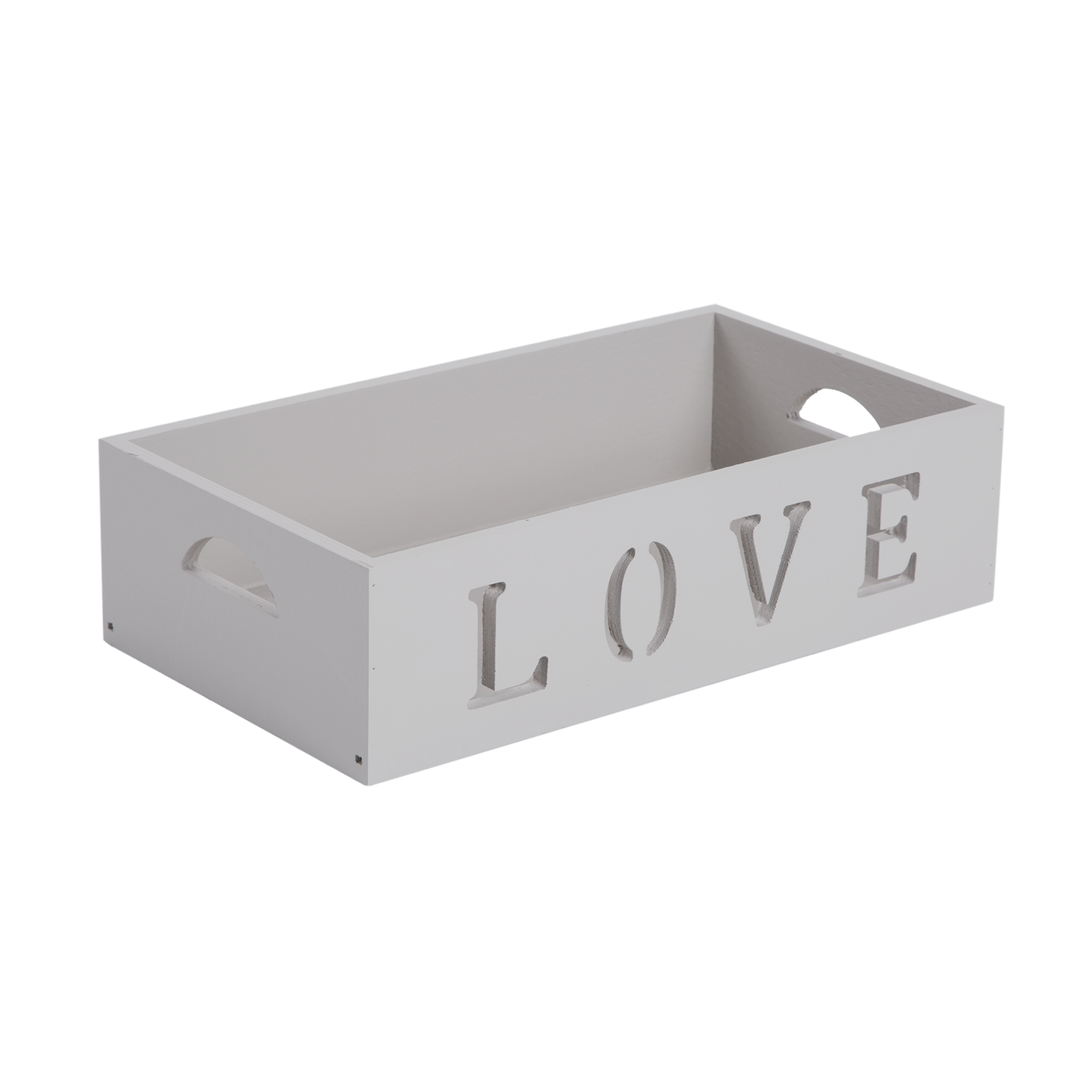 LOVE Featured Wooden Crate Display Tray - Grey / White