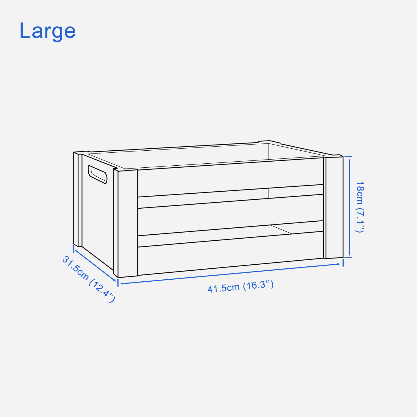 Brown Oval Cut-out Slatted Wooden Crate - 3 Sizes