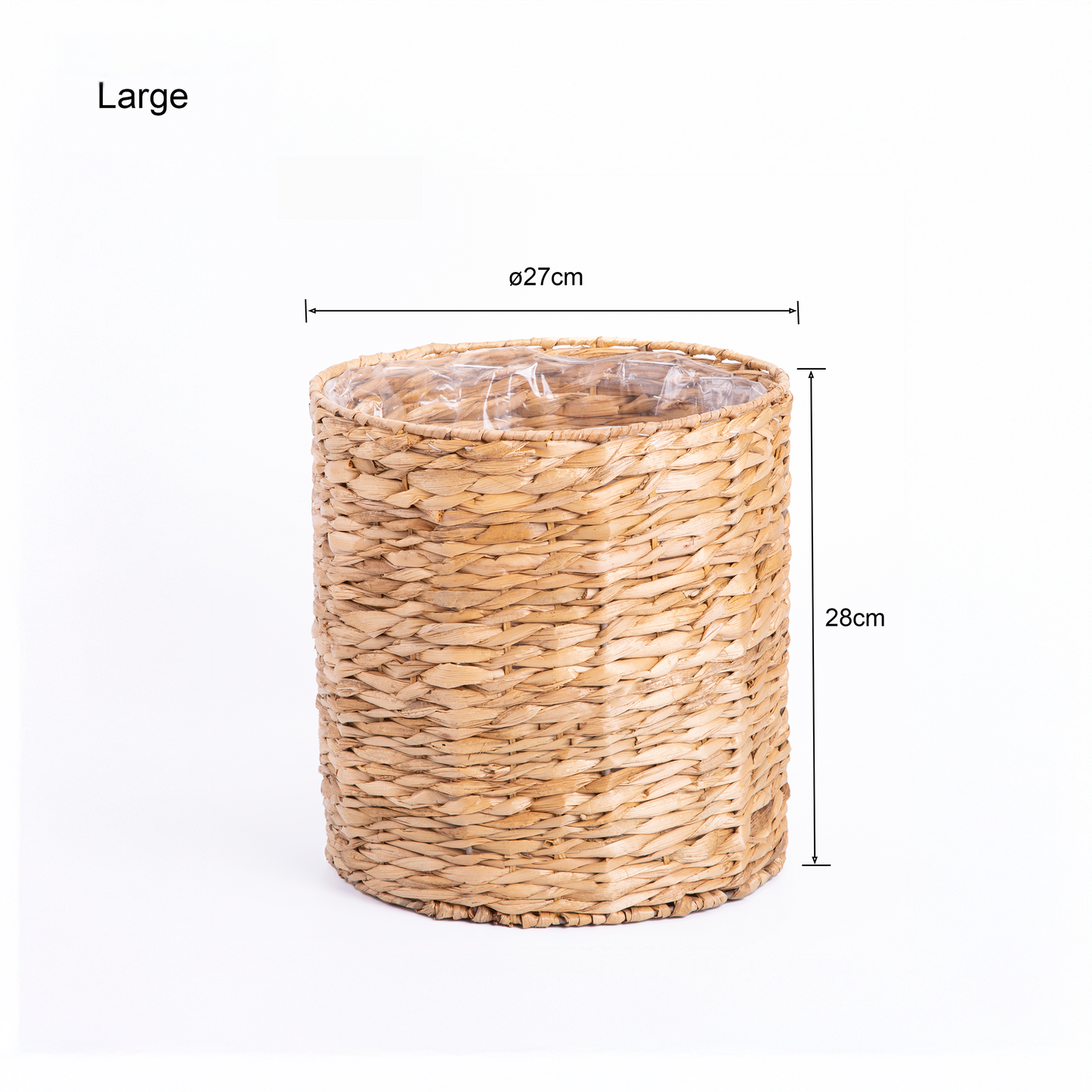 Polygonal Water Hyacinth Planter with Plastic Lining - 2 Sizes