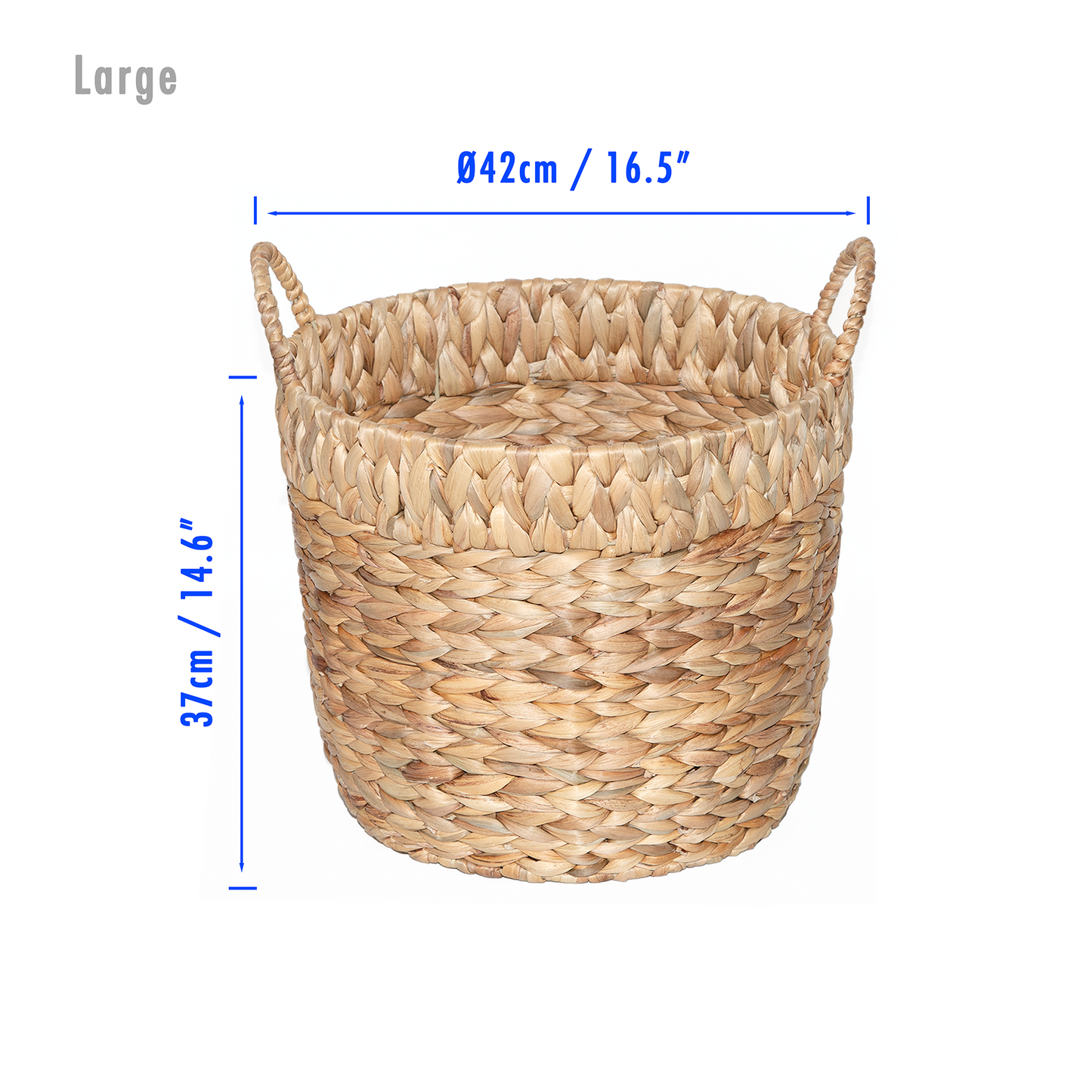 Water Hyacinth Round Storage Wash Basket - 3 Sizes