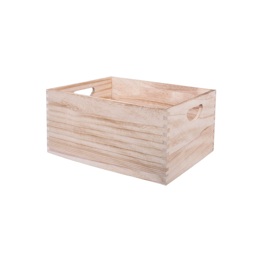 Large Unvarnished Storage Wooden Crate