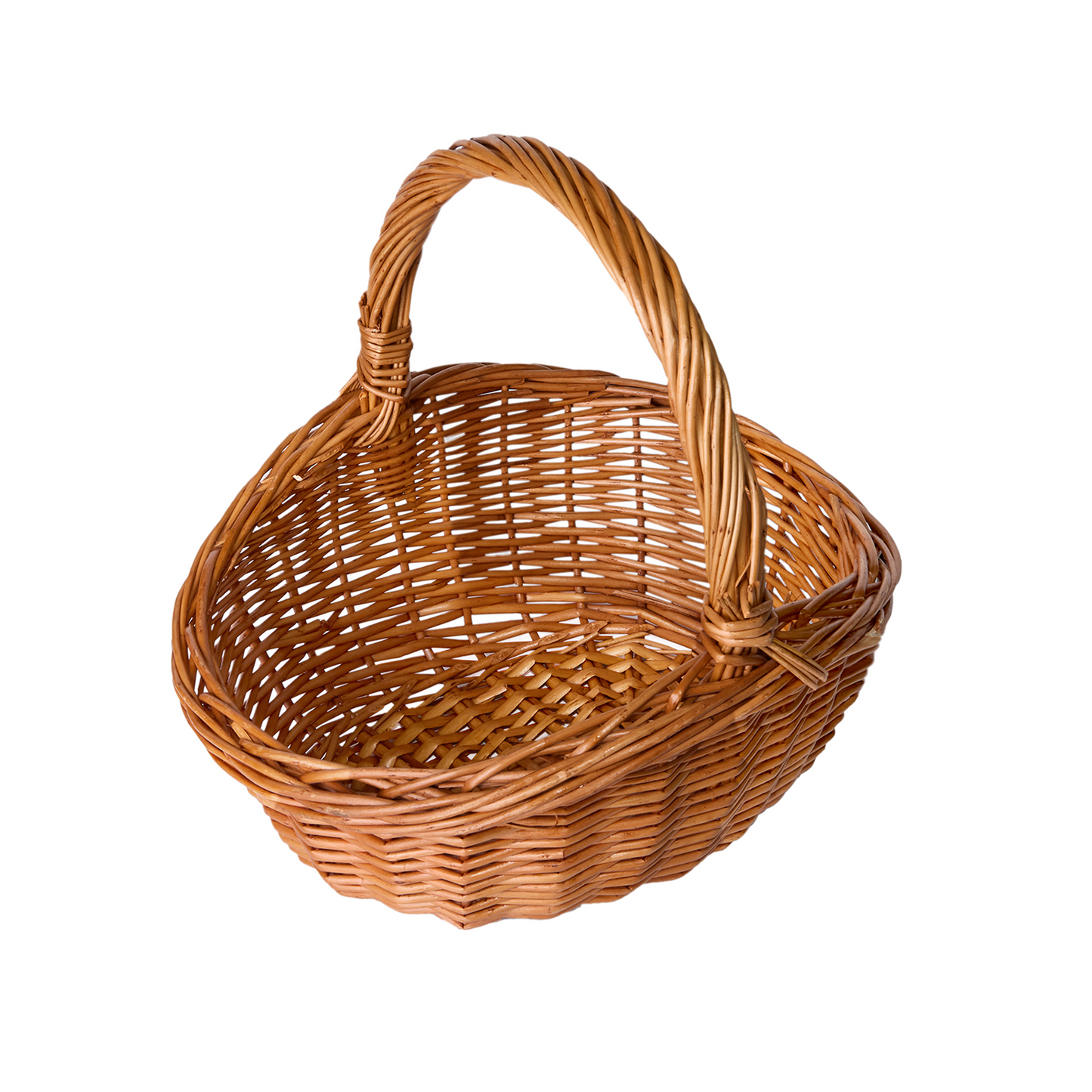 Light Steamed Oval Wicker Shopper Basket - 2 Sizes