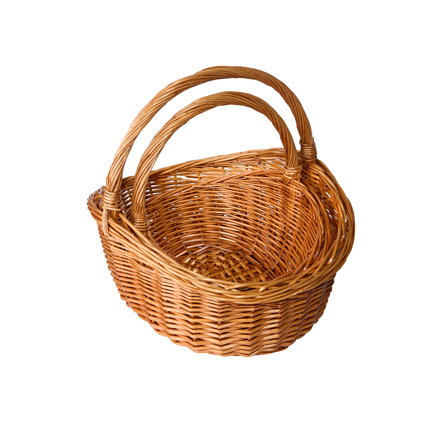 Light Steamed Oval Wicker Shopper Basket - 2 Sizes
