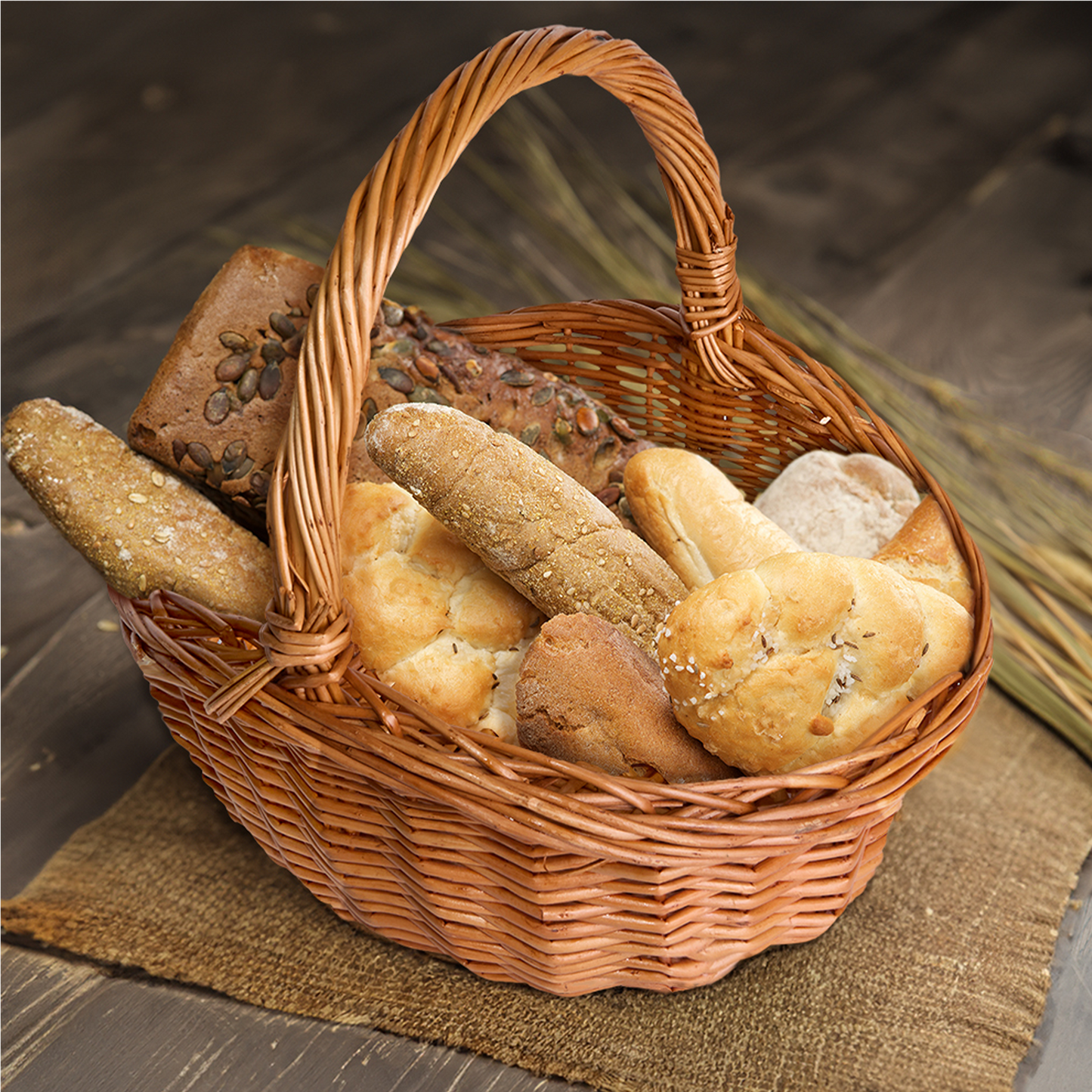 Light Steamed Oval Wicker Shopper Basket - 2 Sizes