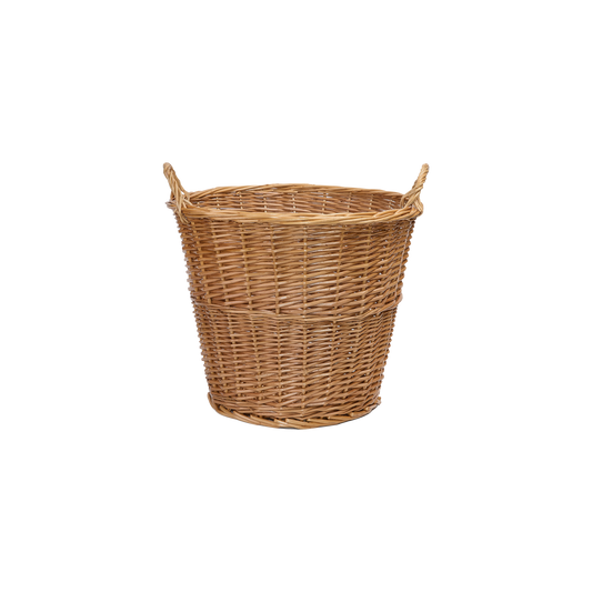 Light Steamed Round Wicker Log Basket