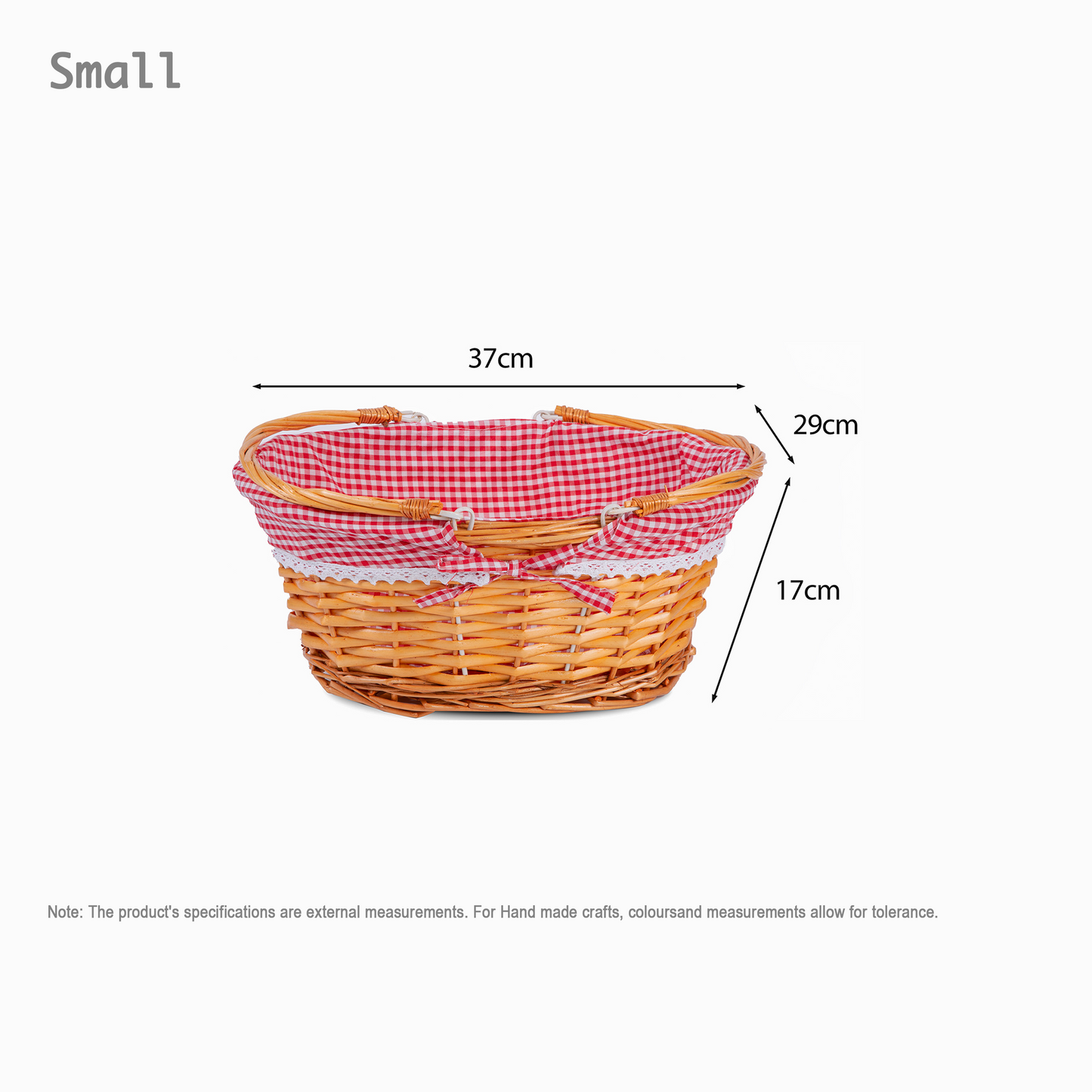 Light Steamed Swing Handled Wicker Shopper Basket with Lining - 2 Sizes