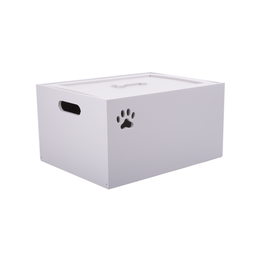Grey Wooden Dog Toy Storage Box