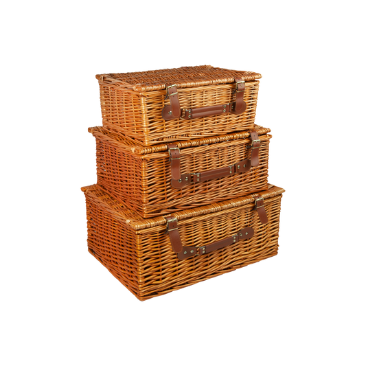 Light Steamed Wicker Storage Hamper Basket