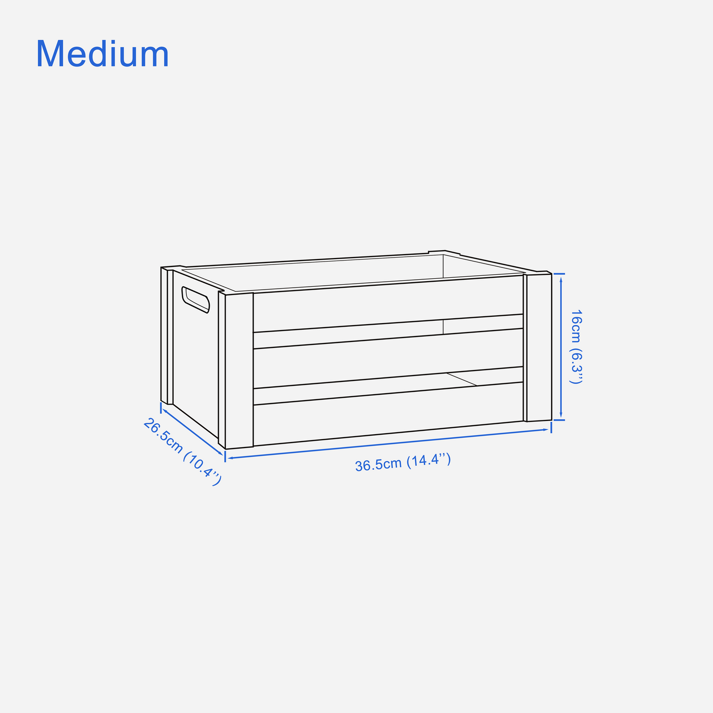 Brown Oval Cut-out Slatted Wooden Crate - 3 Sizes