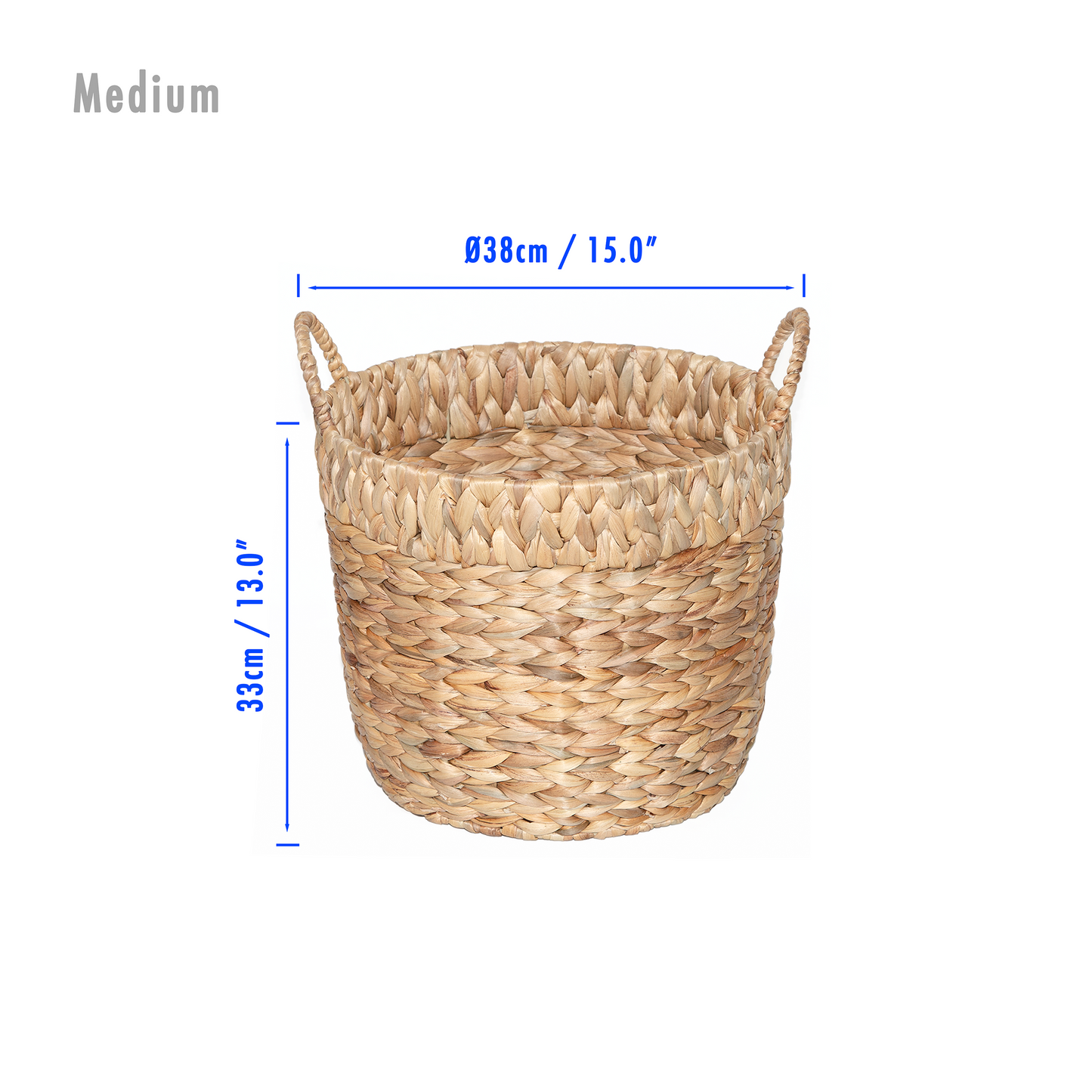 Water Hyacinth Round Storage Wash Basket - 3 Sizes
