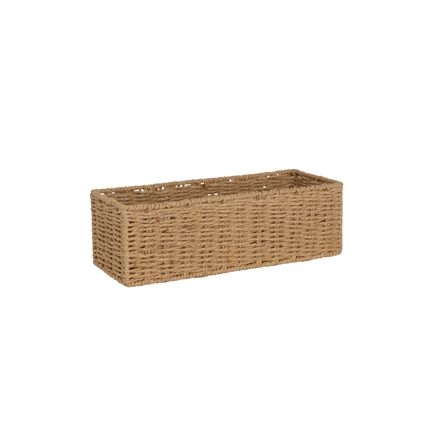Narrow Beige Paper Rope Storage Basket