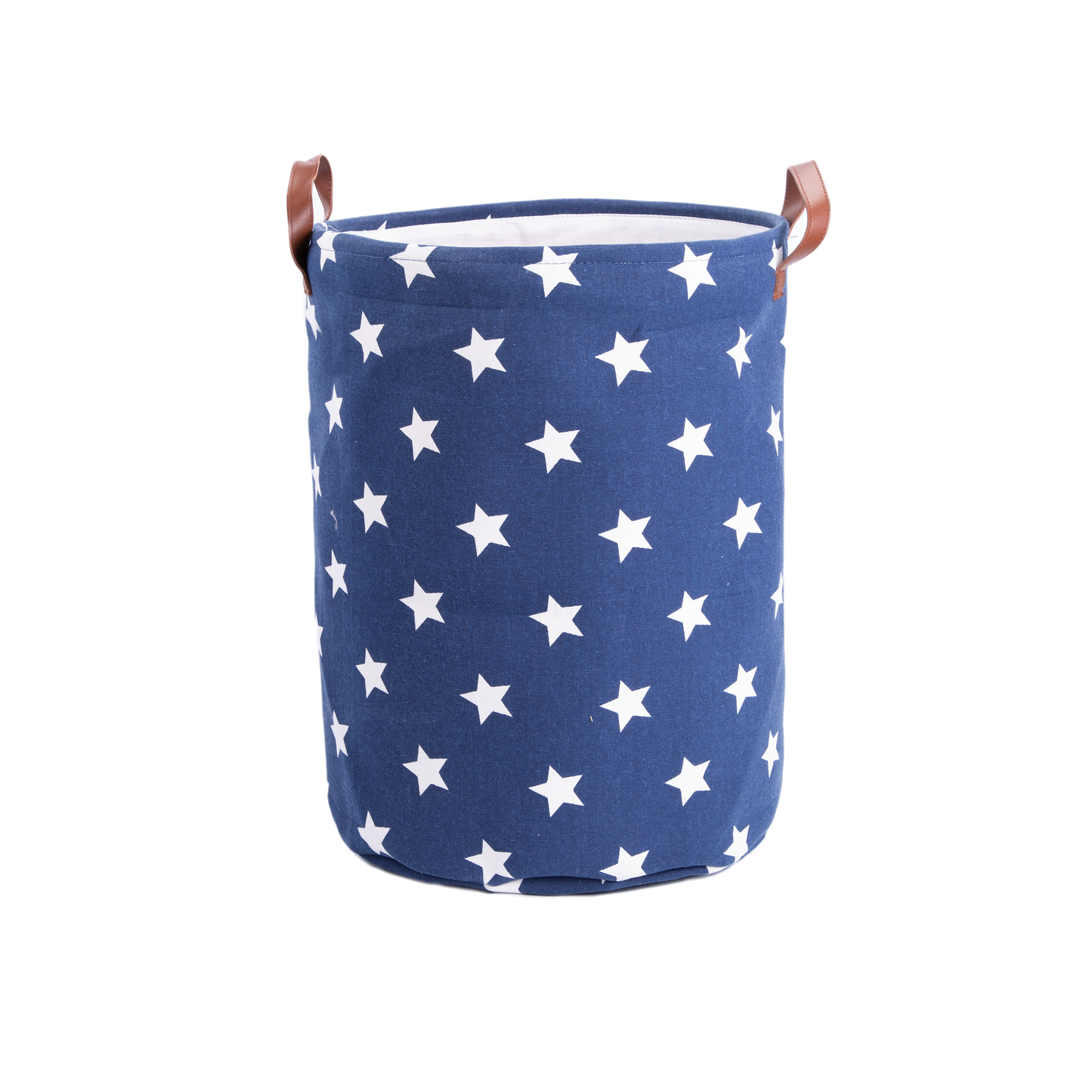 Navy Round Star Pattern Laundry Bag with Lining