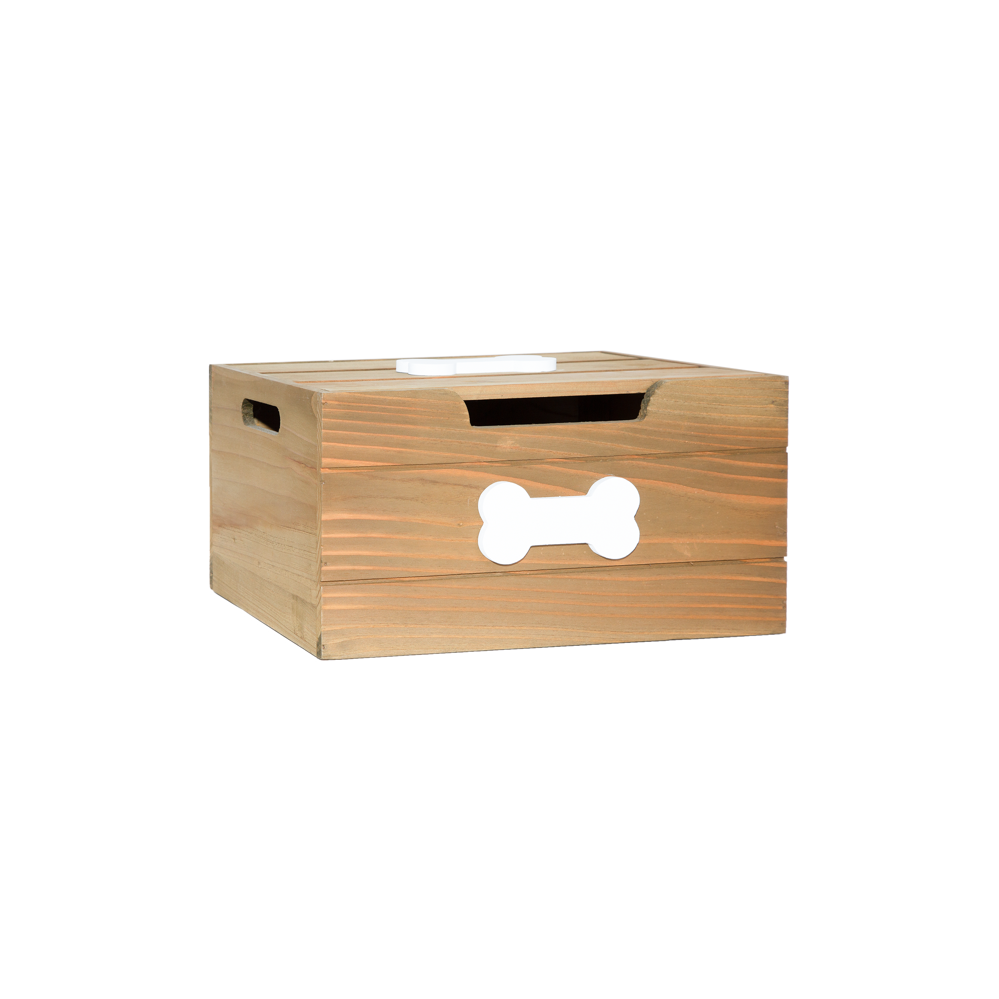 Oak Effect Dog Toy Storage Box with Lid - 2 Sizes