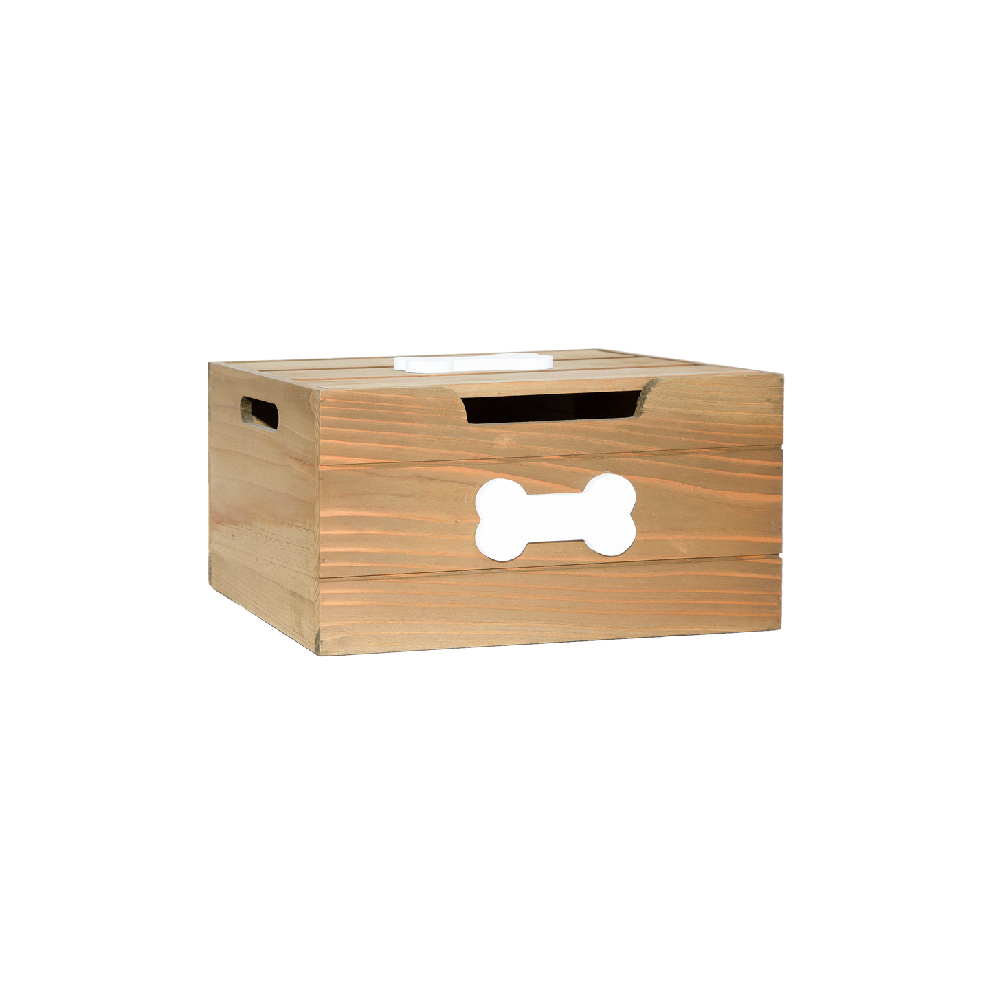 Oak Effect Dog Toy Storage Box with Lid - 2 Sizes