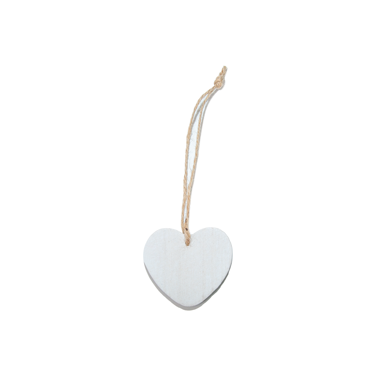 Set 10 Hanging Wooden Heart Decorations - White / Purple / Red
