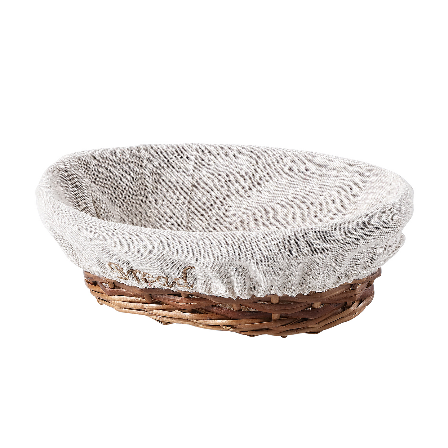 Oval Wicker Bread Basket with Lining