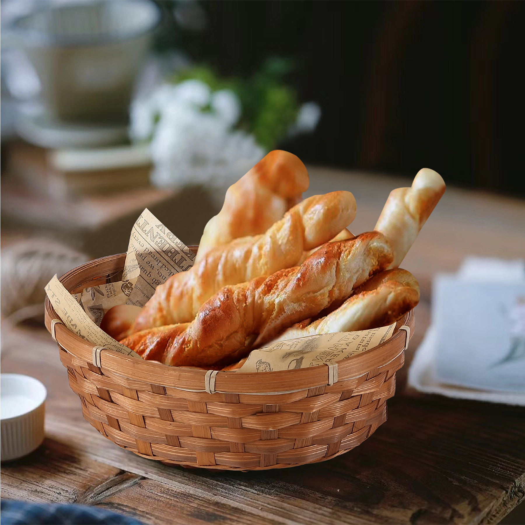 Oval Bamboo Packing Basket Tray - Double Steamed / Natural – Wickerfield