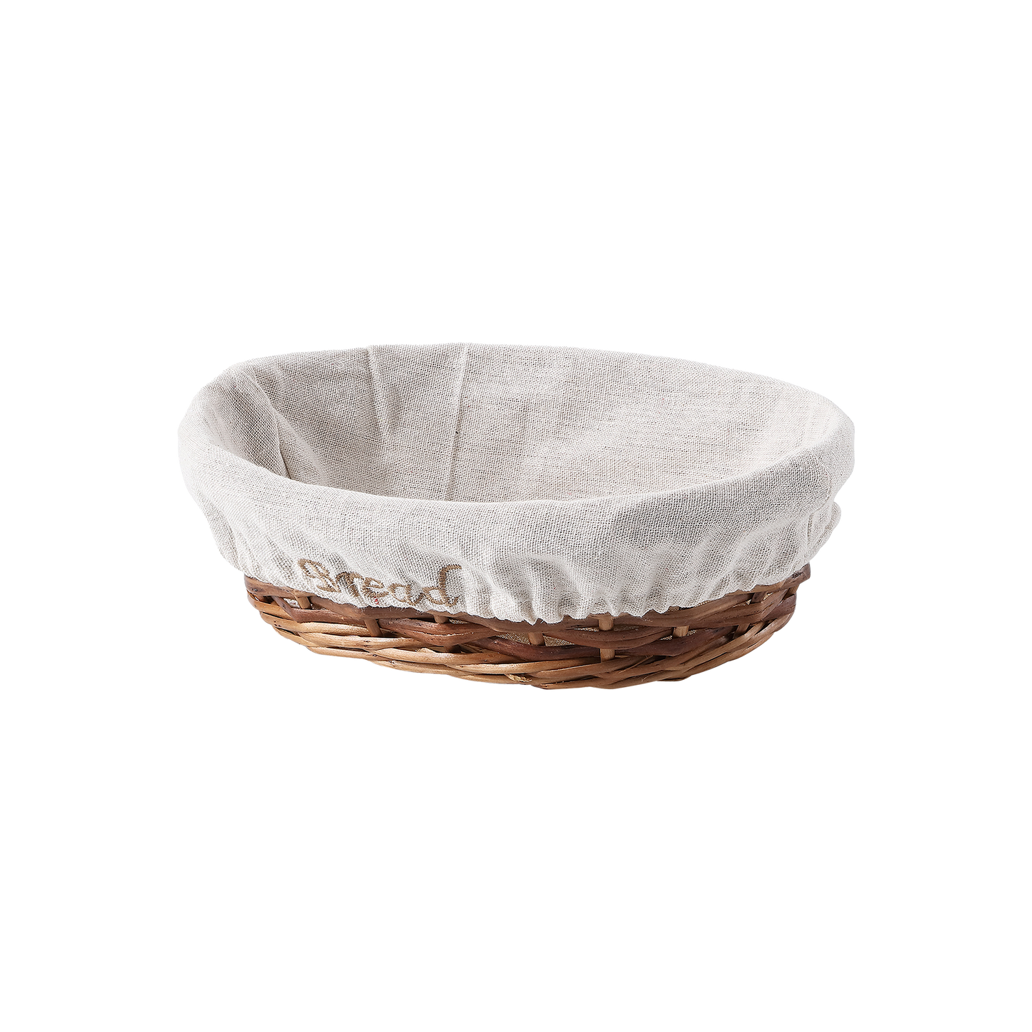 Oval Wicker Bread Basket with Lining